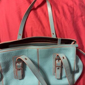 Kenneth Cole New York Blue and Brown Shoulder Bag